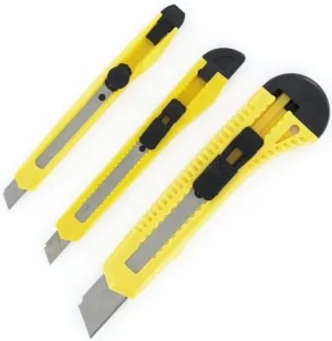 Bravo Handtools 3 Piece Snap-off Razor Knife Set