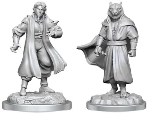 Critical Role Unpainted Miniatures Male Human Sorcerer Merchant & Tiger Demon