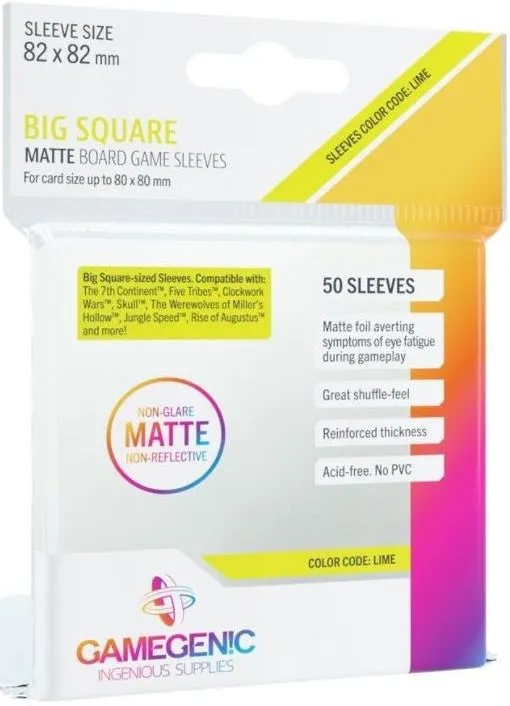 Gamegenic Matte Board Game Sleeves Big Square Sized/Werewolves/Jungle Speed (82mm x 82mm) (50 Sleeves Per Pack)