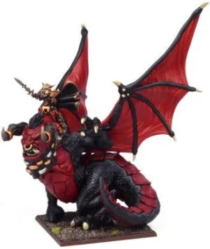 Kings of War - Abyssal Dwarf Supreme Iron-caster on Great Winged Halfbreed