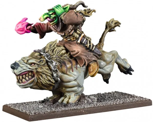 Kings of War Goblin Wiz on Mawbeast