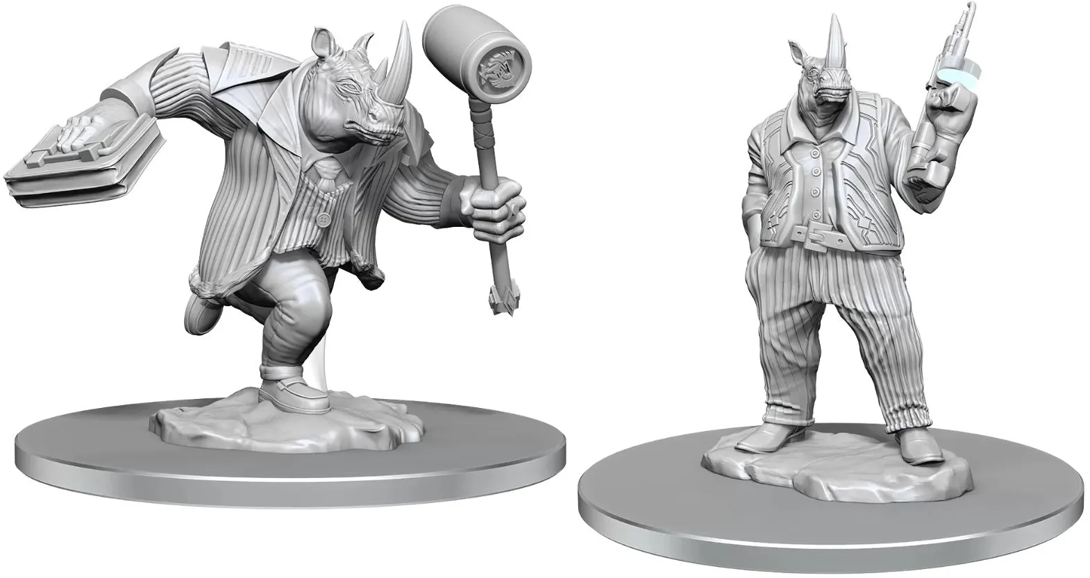 Magic The Gathering Unpainted Miniatures Freelance Muscle and Rhox Pummeler