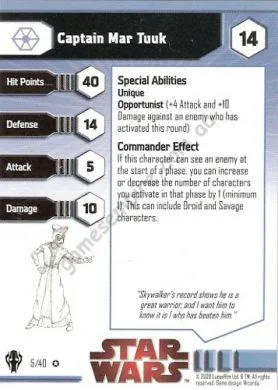 Star Wars Miniatures Galaxy at War 05 Captain Mar Tuuk