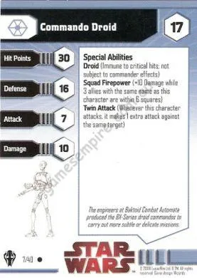 Star Wars Miniatures Galaxy at War 07 Commando Droid