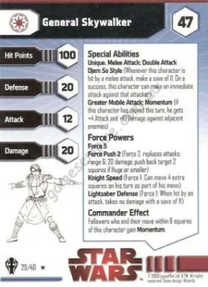 Star Wars Miniatures Galaxy at War 29 General Skywalker