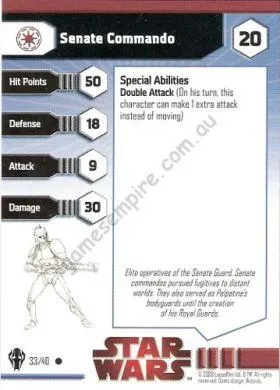 Star Wars Miniatures Galaxy at War 33 Senate Commando