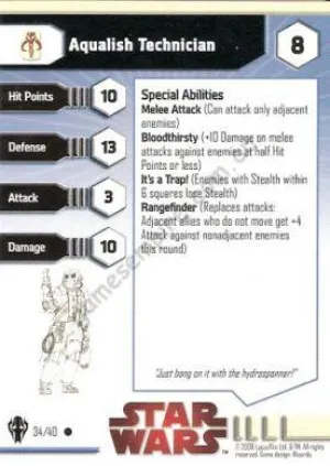 Star Wars Miniatures Galaxy at War 34 Aqualish Technician