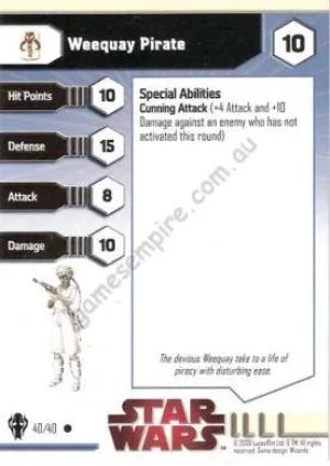 Star Wars Miniatures Galaxy at War 40 Weequay Pirate