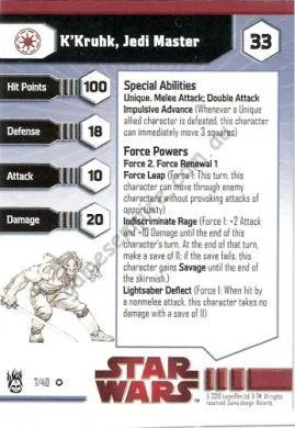 Star Wars Miniatures The Dark Times 07 K'Kruhk, Jedi Master