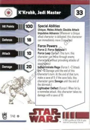 Star Wars Miniatures The Dark Times 07 K'Kruhk, Jedi Master
