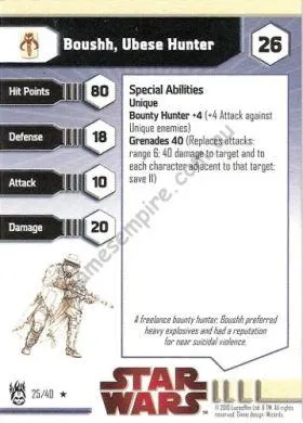 Star Wars Miniatures The Dark Times 25 Boushh, Ubese Hunter