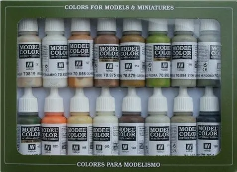 Vallejo Model Colour - Earth Tones 16 Colour Set